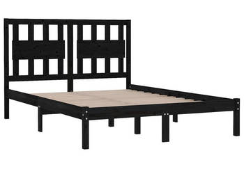 Rama łóżka czarna lite drewno sosnowe 200 x 200 cm WM-3103957