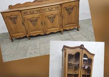 Francuski komplet mebli komoda oraz witryna ludwikowska