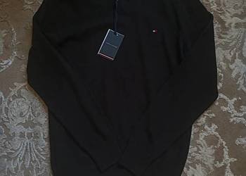 Sweter bawełniany Tommy Hilfiger regular fit - czarny L promocja