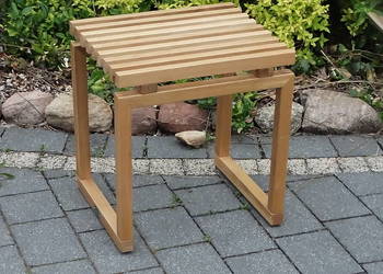 Designerski taboret / stolik z litego drewna dębowego – FSC – Loft / Skandy