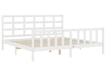 Łóżko bez materaca białe lite drewno sosnowe 200x200 cm WM-3192122