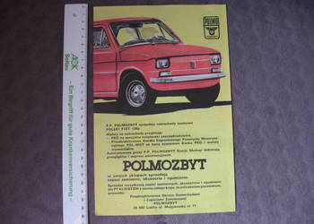 Fiat 126p FSM maluch Polmozbyt POLMO stara reklama PRL