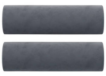 Poduszki ozdobne 2 szt. ciemnoszare Ø15x50 cm aksamit WM-349510
