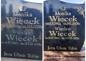 Odświeżanie liter nagrobnych