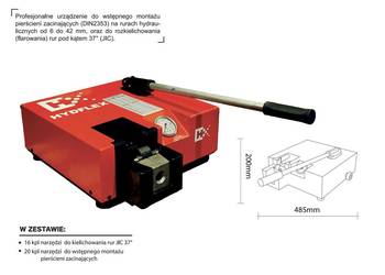 Urządzenie do montażu pierścieni DIN 2353 i flarowania rur (JIC 37°)