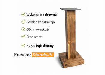 Stojaki Pod Kolumny Drewno Standy Podstawki Głośniki Standy Dąb ciemny