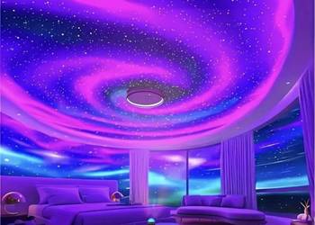 Lampka imitująca niebo gwiezdne obracają się