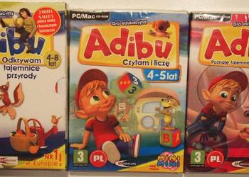 ADIBU gry edukacyjne dla dzieci nauka i zabawa PC CD x 3