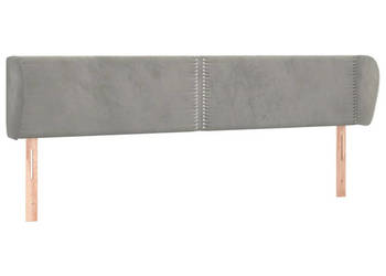 Zagłówek uszak jasnoszary 203x23x78/88 cm aksamitny WM-3117070