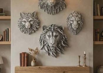 Dekory figurki ozodbne popiersia wilk tygrys kotki gipsowe psy  krasnal