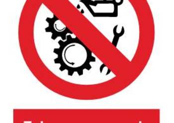 Naklejka BHP Zakaz smarowania urządzeń w ruchu GC018