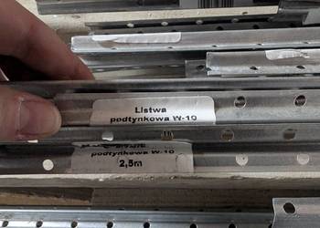 Listwa podtynkowa W-10 długość 2.5 m W- 6 długości 3m
