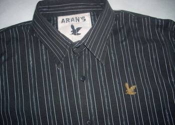 Aran's Koszula Męska Srebrne Paski  L bawełna