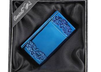 Zapalniczka Żarowa Metalowa z Czerwonym Płomieniem Niebieska na Prezent