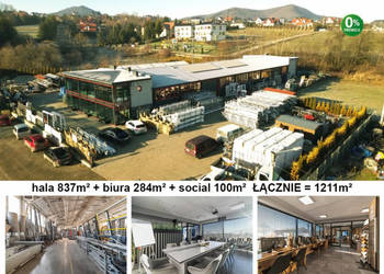 Nowoczesna hala produkcyjno-mag. z biurami, 4 bramy TIR – Mszana Dolna