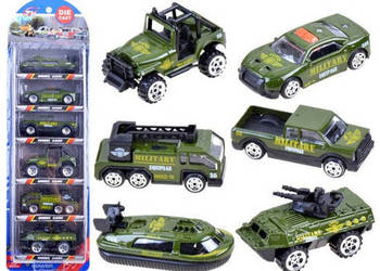 autka metalowe zestaw WOJSKO 6szt resoraki ZA3505 WO