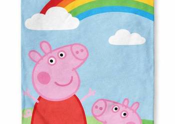 Duży ręcznik kąpielowy frotte dziecięcy Peppa Pig & George kolorowa tęcza