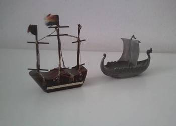 Modele statków metalowy i drewniany