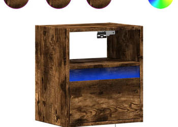 Ścienne szafki TV z LED 2 szt. przydymiony dąb 41x31x45 cm WM-852322