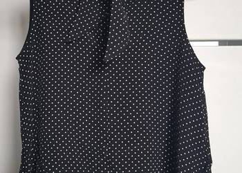 Czarna bluzka w kropki z wiązaniem H&M rozm. 36