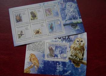 Gwinea 2009 MNH Fauna Ptaki Sowy na znaczkach świata