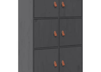Szafka szara 67x40x1085 cm lite drewno sosnowe WM-820174