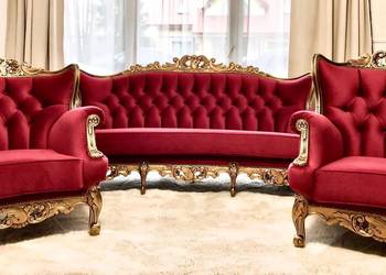 Komplet sofa fotele barok wypoczynkowy stylowy Ludwikowski