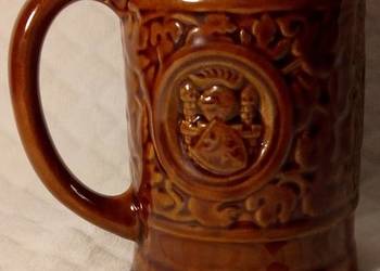 Porcelanowy szkliwiony Kufel brązowy 0,61L (15cm) (Szkło)