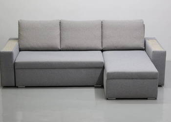 TNM Narożnik funkcją spania pojemnik Popielaty kanapa rogówka sofa Poduszki