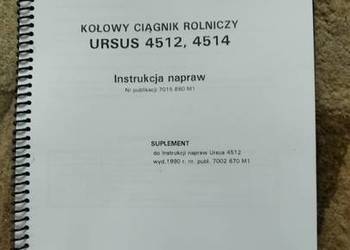 Instrukcja napraw ciągnik rolniczy Ursus 4512,4514 suplement