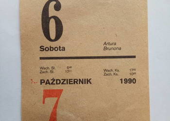 Kartka z kalendarza 6/7 październik 1990r.