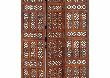 vidaXL Parawan 3-panelowy, rzeźbiony, brązowy 120x165 cm(SKU:285324)