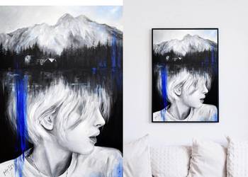 Nowoczesna abstrakcja kobieta portret akt do salonu sypialni