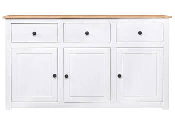Szafka biała 135x40x80 cm lite drewno sosnowe seria Panama WM-282705