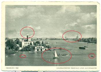 Hamburg 1950 UHLENHORSTER FAHRHAUS UND AUSSENALSTER Hamburg 1950 UHLENHORSTER FAHRHAUS UND AUSSENALSTER