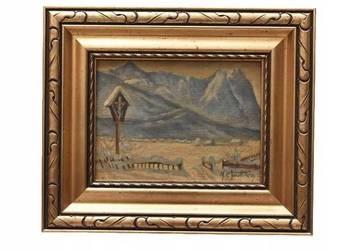 M. STAŃKO - Kapliczka z Widokiem Na Polskie Tatry - Stary Obraz Olejny