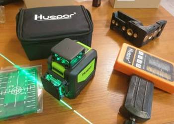 Poziomica laserowa, Niwelator 2d 360  huepar + detektor 50m.