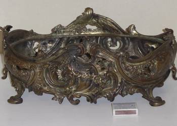 Antyczna ŻARDINIERA z brązu – 4,2 kg, styl Rokoko, Oryginał XIX/XX w.