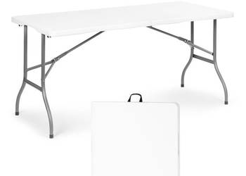 Stół ogrodowy cateringowy 153x70 cm składany w walizkę biały