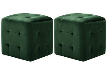 Stoliki nocne 2 szt. zielone 30x30x30 cm aksamit WM-249019