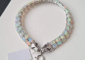 Srebrna bransoletka z opalami etiopskimi, certyfikat