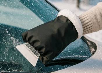 Skrobaczka do szyb samochodowych z rękawicą szron śniegu miękka rączka