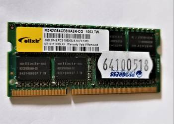 Pamięć ram ELIXIR 2GB 1333MHZ DDR3 2Rx8 SODIMM