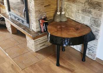 Stolik kawowy plaster olcha żywica epoksydowa