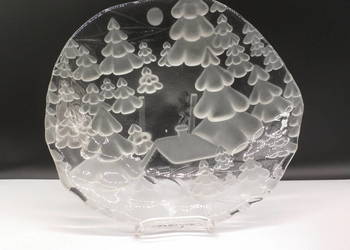 Duża Szklana Patera Walther Glas – Zimowy Krajobraz 34,5cm