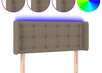 Zagłówek do łóżka z LED taupe 103x16x78/88 cm tkanina WM-3123664