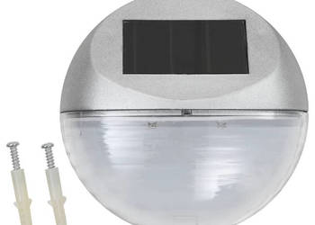 Ścienne lampy solarne LED na zewnątrz 12 szt okrągłe srebrne WM-44473