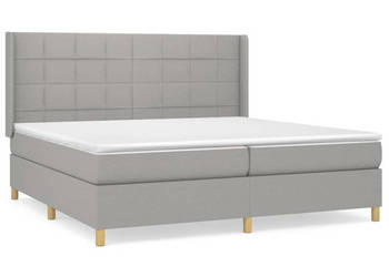 Łóżko kontynentalne z materacem jasnoszare tkanina 200x200 cm WM-3132017
