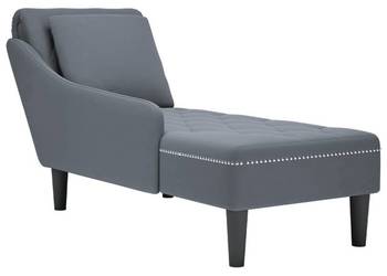 vidaXL Szezlong z poduszką, ciemnoszary, aksamitny(SKU:4009773)