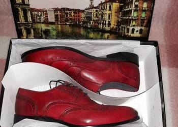 Półbuty męskie czerwone